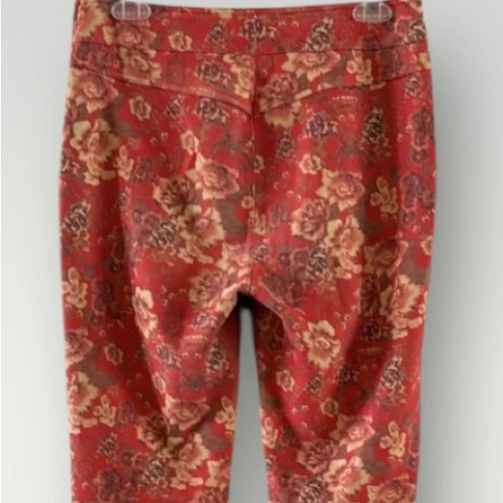 Free People Red Floral Boot Cut Pants